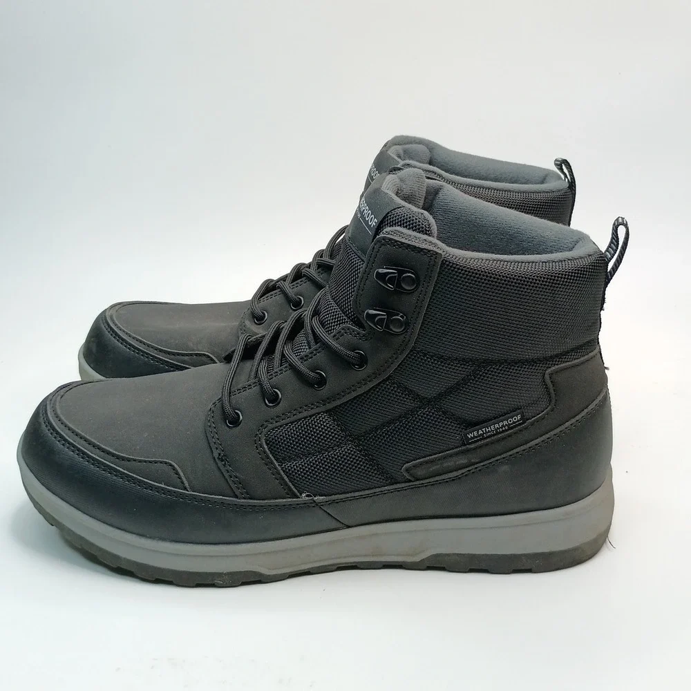 Weatherproof Jenkins Boots Men Size 11 Dark Grey Black Synthetic Textile